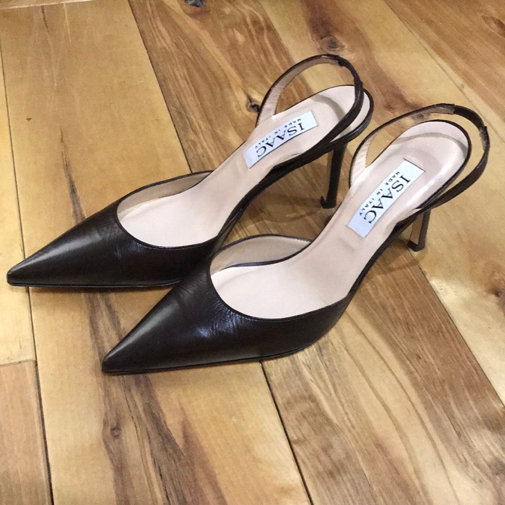 Isaac Brown Leather Heels